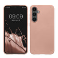 kwmobile Case kompatibel mit Samsung Galaxy S23 FE Hülle - Schutzhülle aus Silikon metallisch schimmernd - Handyhülle Metallic Rosegold Metallic Rosegold  