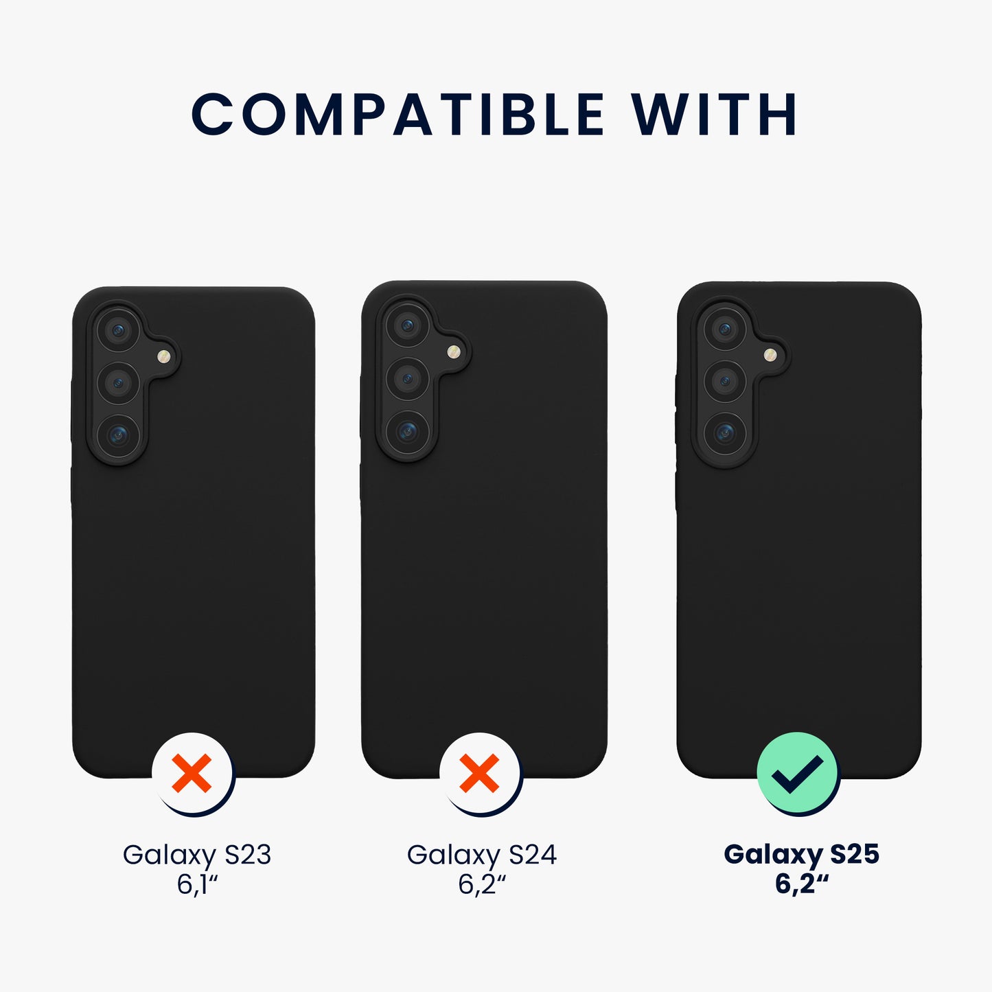 kwmobile Protective Case Compatible with Samsung Galaxy S25 Case Silicone Phone Case for Samsung S25 Soft Finish Wireless Charging for Galaxy S25 Case