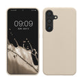 kwmobile Schutzhülle kompatibel mit Samsung Galaxy S25 Hülle - Silikon Handy Case - Handyhülle für Samsung S25 weiche Oberfläche - kabelloses Laden für Galaxy S25 Case - Creme Creme  