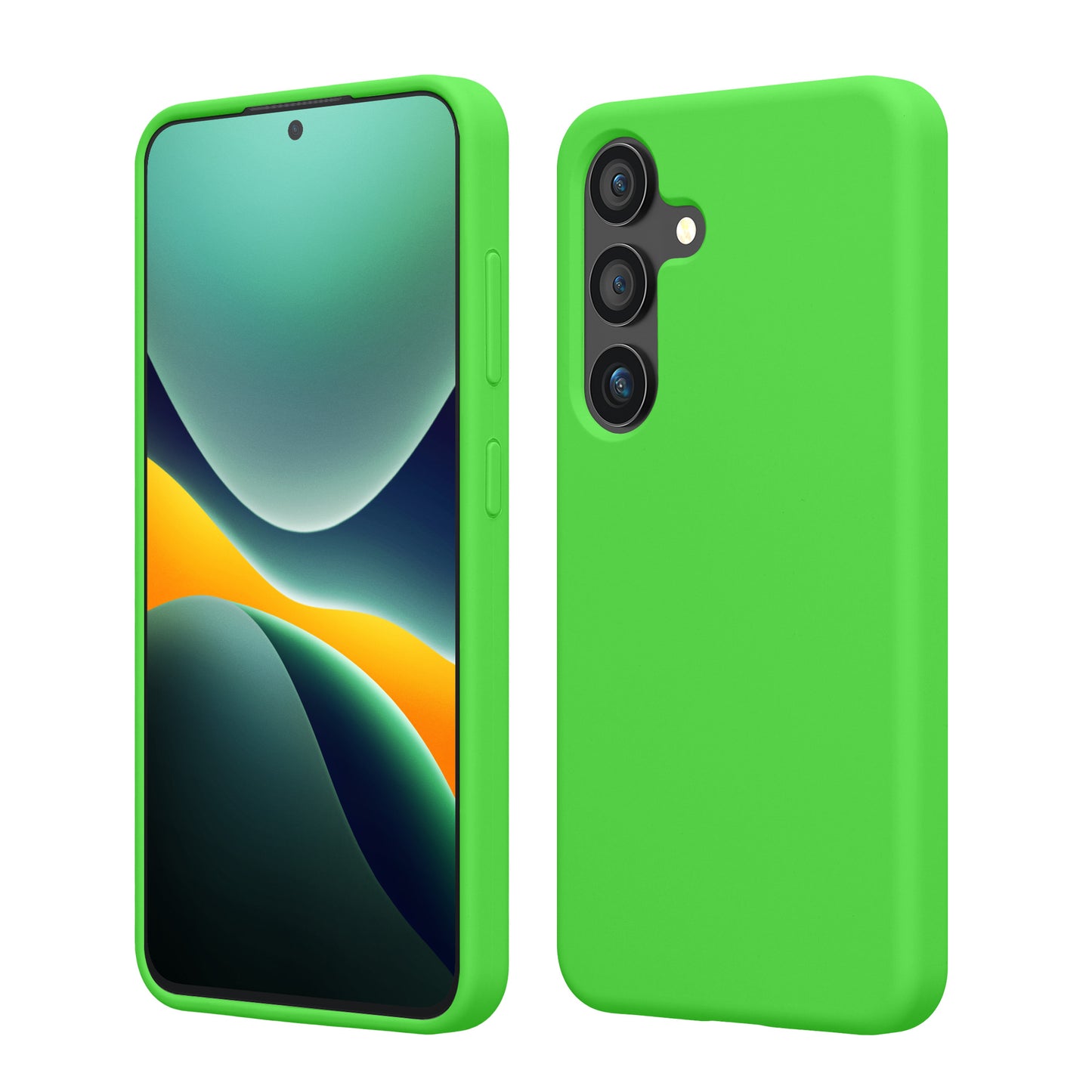 kwmobile Schutzhülle kompatibel mit Samsung Galaxy S25 Hülle - Silikon Handy Case - Handyhülle für Samsung S25 weiche Oberfläche - kabelloses Laden für Galaxy S25 Case - Limettengrün Limettengrün  