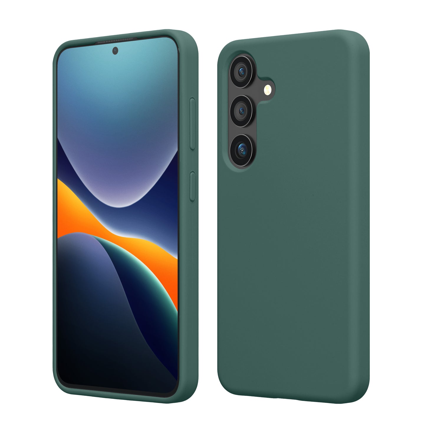 kwmobile Schutzhülle kompatibel mit Samsung Galaxy S25 Hülle - Silikon Handy Case - Handyhülle für Samsung S25 weiche Oberfläche - kabelloses Laden für Galaxy S25 Case - Tannengrün Tannengrün  