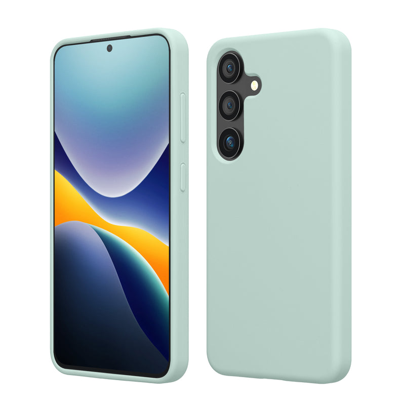 kwmobile Schutzhülle kompatibel mit Samsung Galaxy S25 Hülle - Silikon Handy Case - Handyhülle für Samsung S25 weiche Oberfläche - kabelloses Laden für Galaxy S25 Case - Cool Mint Cool Mint  