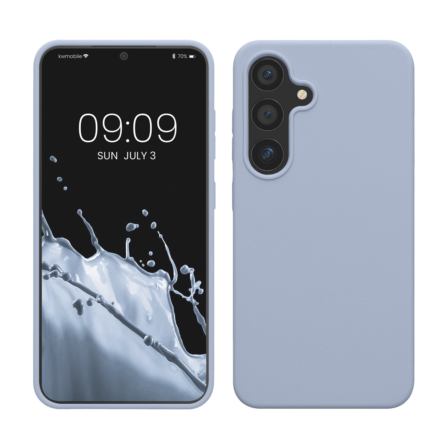 kwmobile Schutzhülle kompatibel mit Samsung Galaxy S25 Hülle - Silikon Handy Case - Handyhülle für Samsung S25 weiche Oberfläche - kabelloses Laden für Galaxy S25 Case - Hellblau matt Hellblau matt  