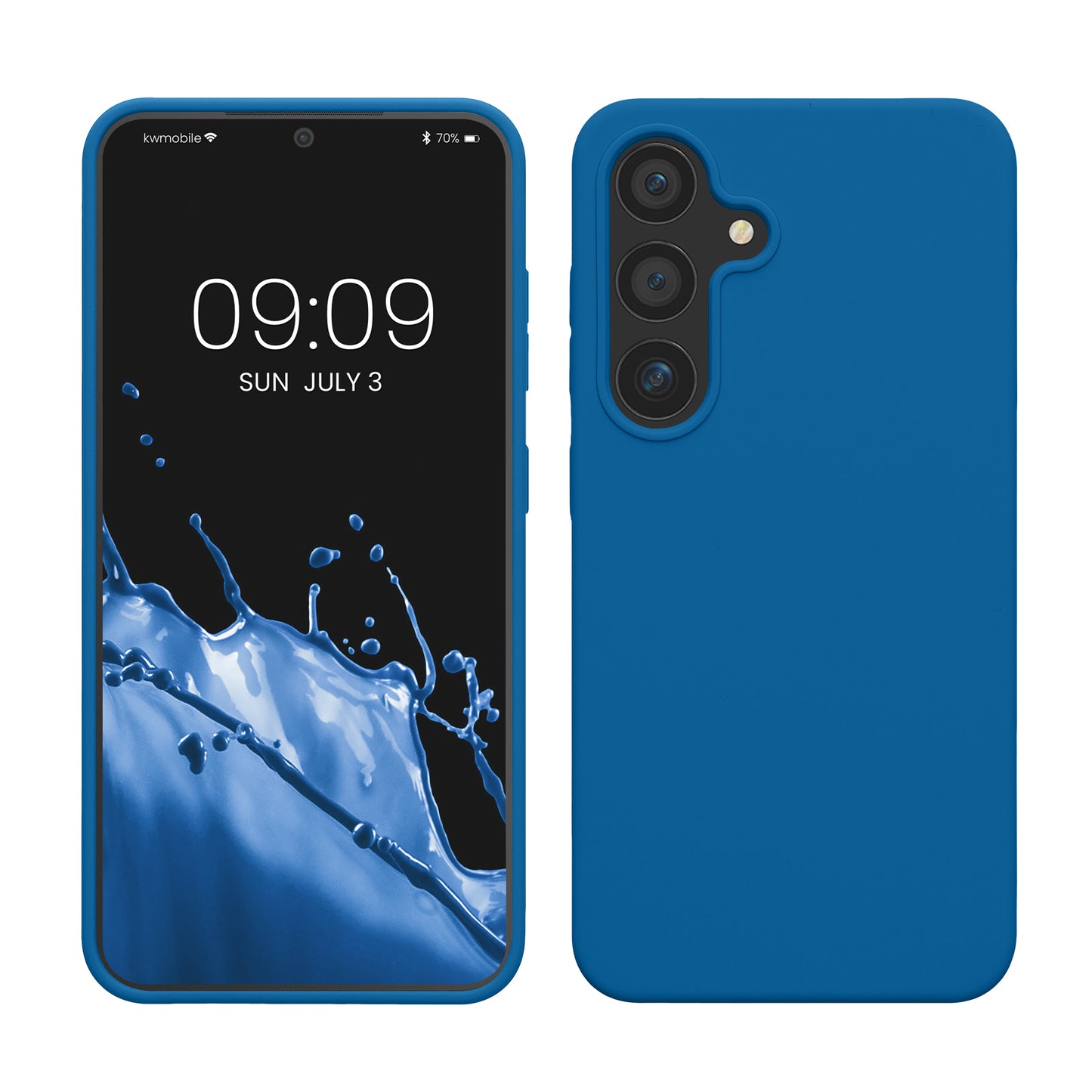 kwmobile Schutzhülle kompatibel mit Samsung Galaxy S25 Hülle - Silikon Handy Case - Handyhülle für Samsung S25 weiche Oberfläche - kabelloses Laden für Galaxy S25 Case - Blue Reef Blue Reef  