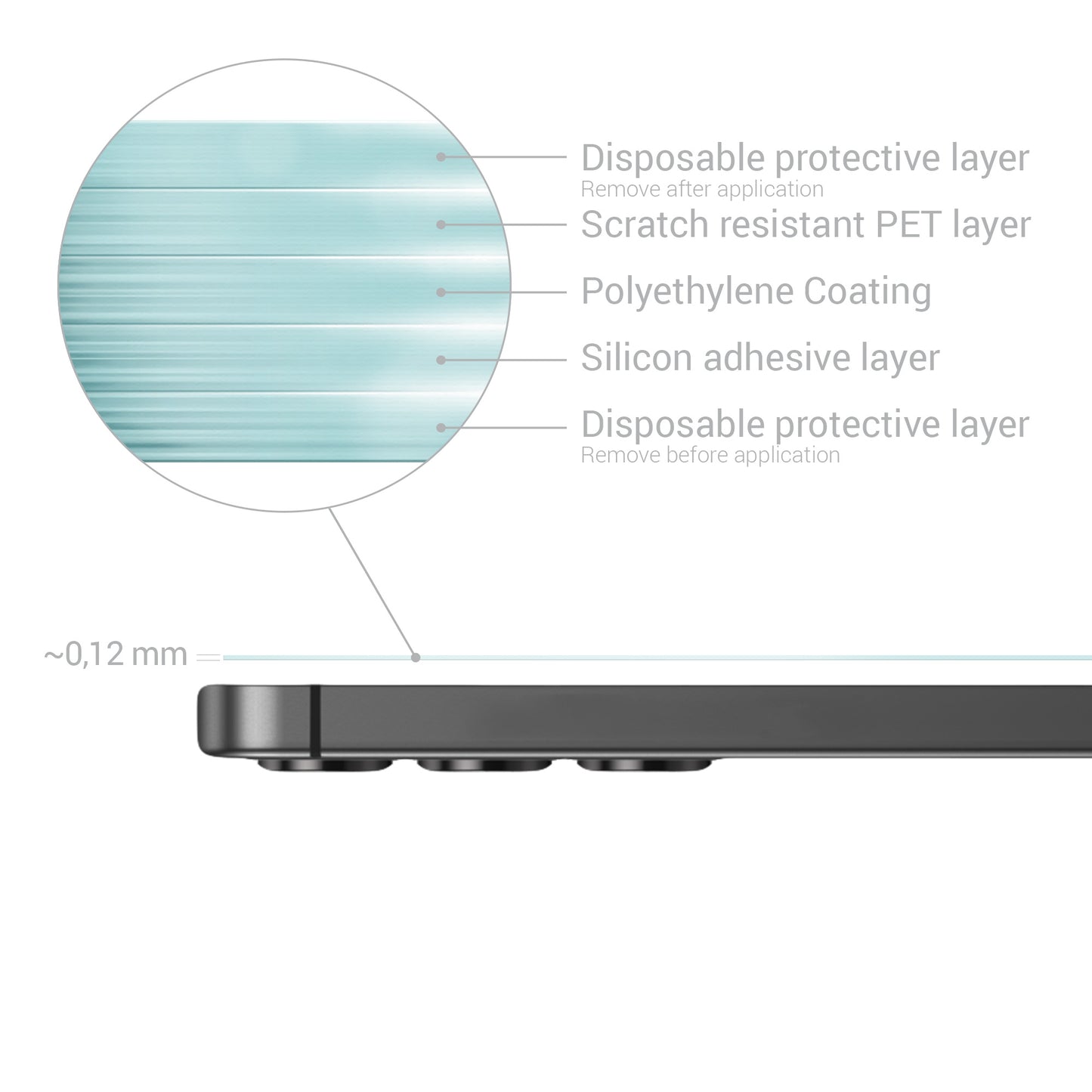 3x Screen Protector matte compatible with Samsung Galaxy S25 Ultra