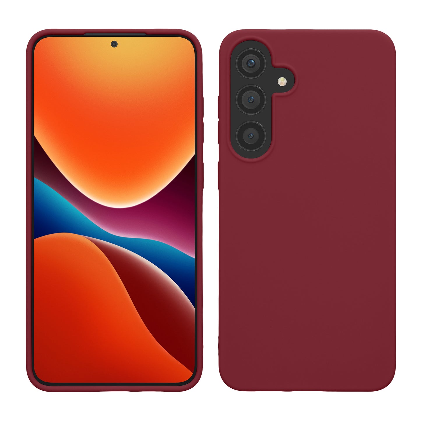 kwmobile Hülle kompatibel mit Samsung Galaxy S25 Hülle - weiches TPU Silikon Case - Cover geeignet für kabelloses Laden - Bordeaux Violett Bordeaux Violett  