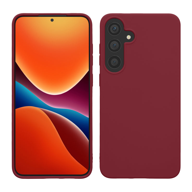 kwmobile Hülle kompatibel mit Samsung Galaxy S25 Hülle - weiches TPU Silikon Case - Cover geeignet für kabelloses Laden - Bordeaux Violett Bordeaux Violett  