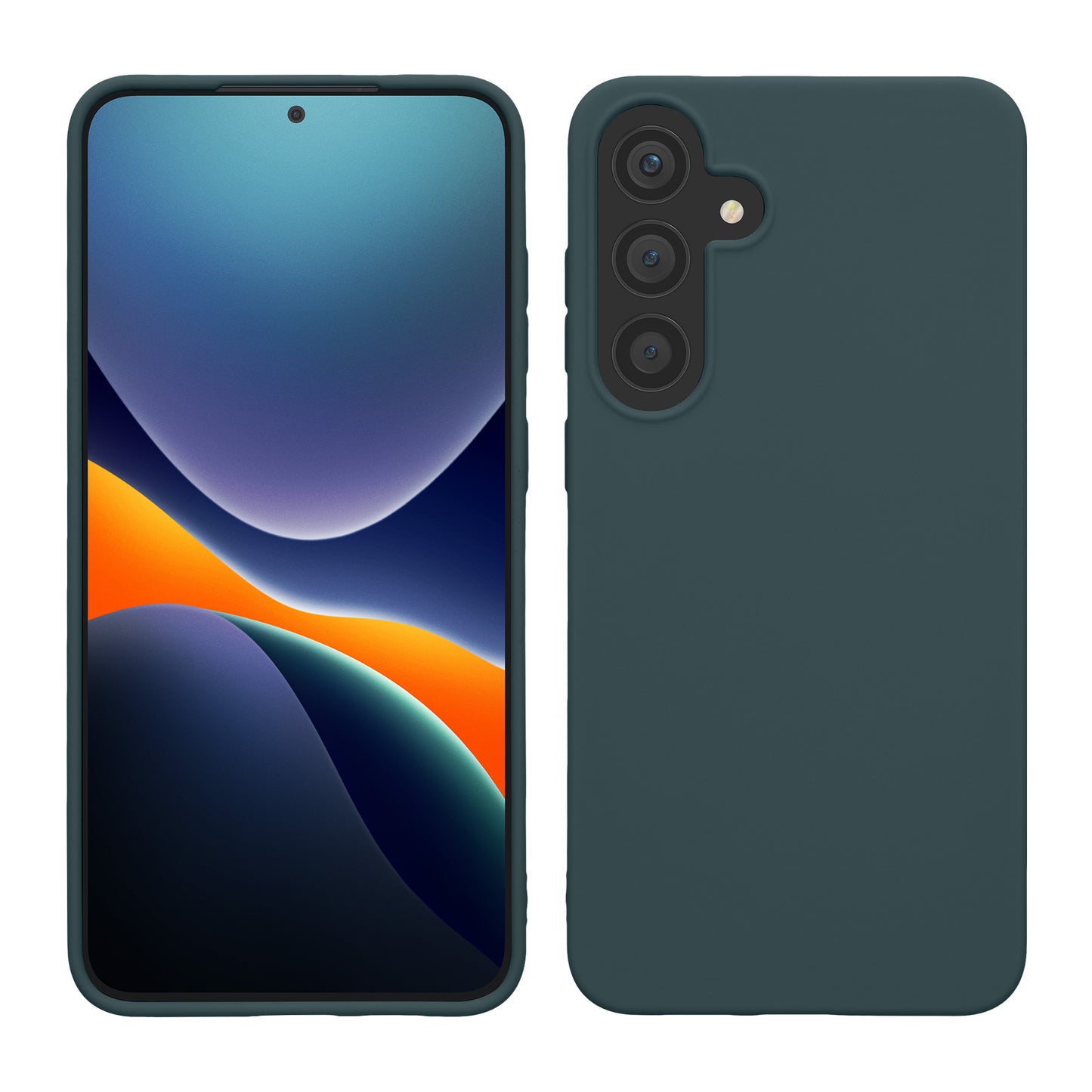 kwmobile Hülle kompatibel mit Samsung Galaxy S25 Hülle - weiches TPU Silikon Case - Cover geeignet für kabelloses Laden - Dunkler Schiefer Dunkler Schiefer  
