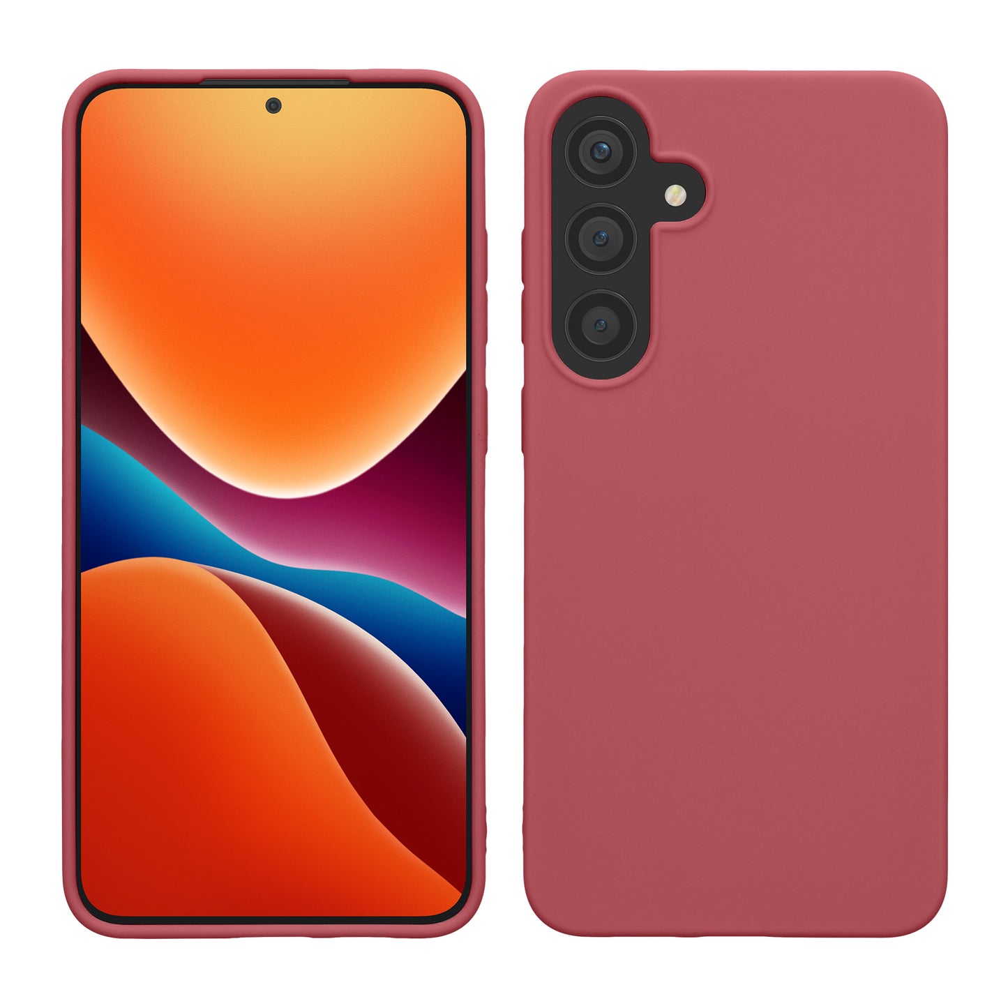 kwmobile Hülle kompatibel mit Samsung Galaxy S25 Plus Hülle - weiches TPU Silikon Case - Cover geeignet für kabelloses Laden - Dark Rose Dark Rose  