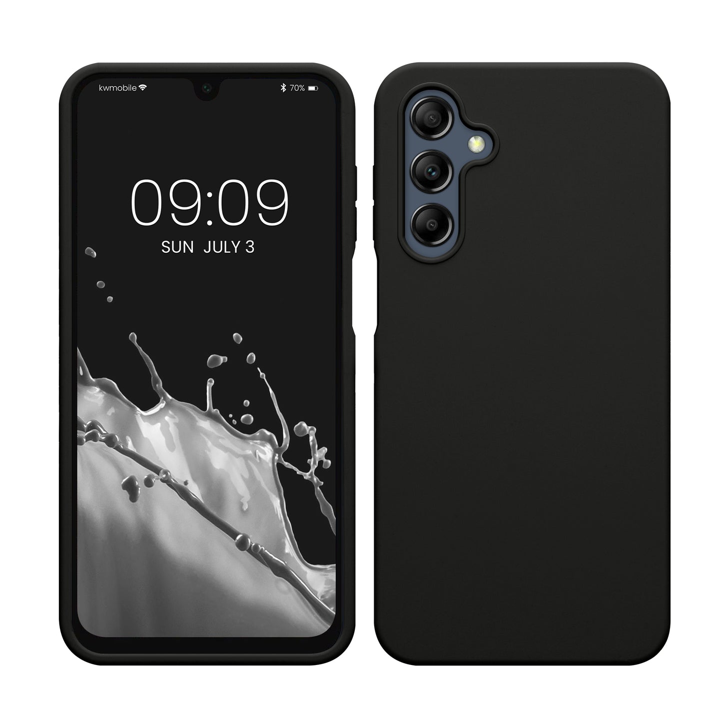 kwmobile Hülle kompatibel mit Samsung Galaxy A16 5G Hülle - Silikon Handy Case - Handyhülle weiche Oberfläche - kabelloses Laden - Schwarz Schwarz  