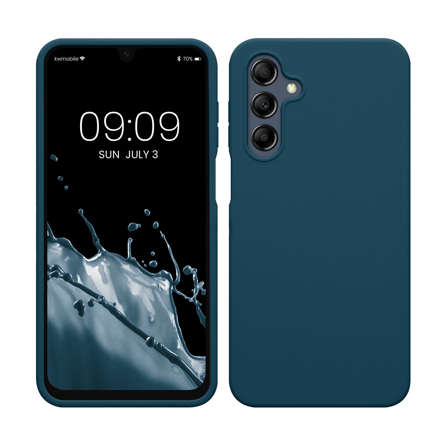kwmobile Hülle kompatibel mit Samsung Galaxy A16 5G Hülle - Silikon Handy Case - Handyhülle weiche Oberfläche - kabelloses Laden - Petrol matt Petrol matt  
