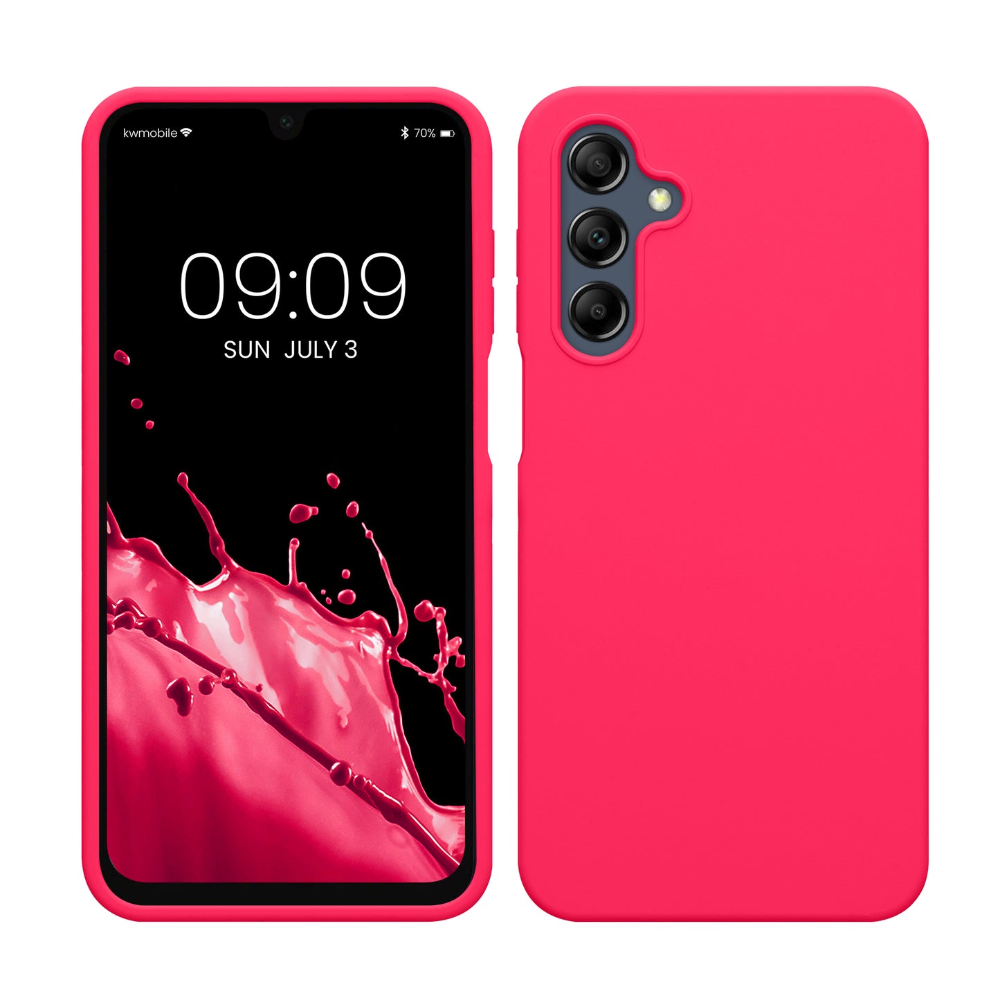 kwmobile Hülle kompatibel mit Samsung Galaxy A16 5G Hülle - Silikon Handy Case - Handyhülle weiche Oberfläche - kabelloses Laden - Neon Pink Neon Pink  
