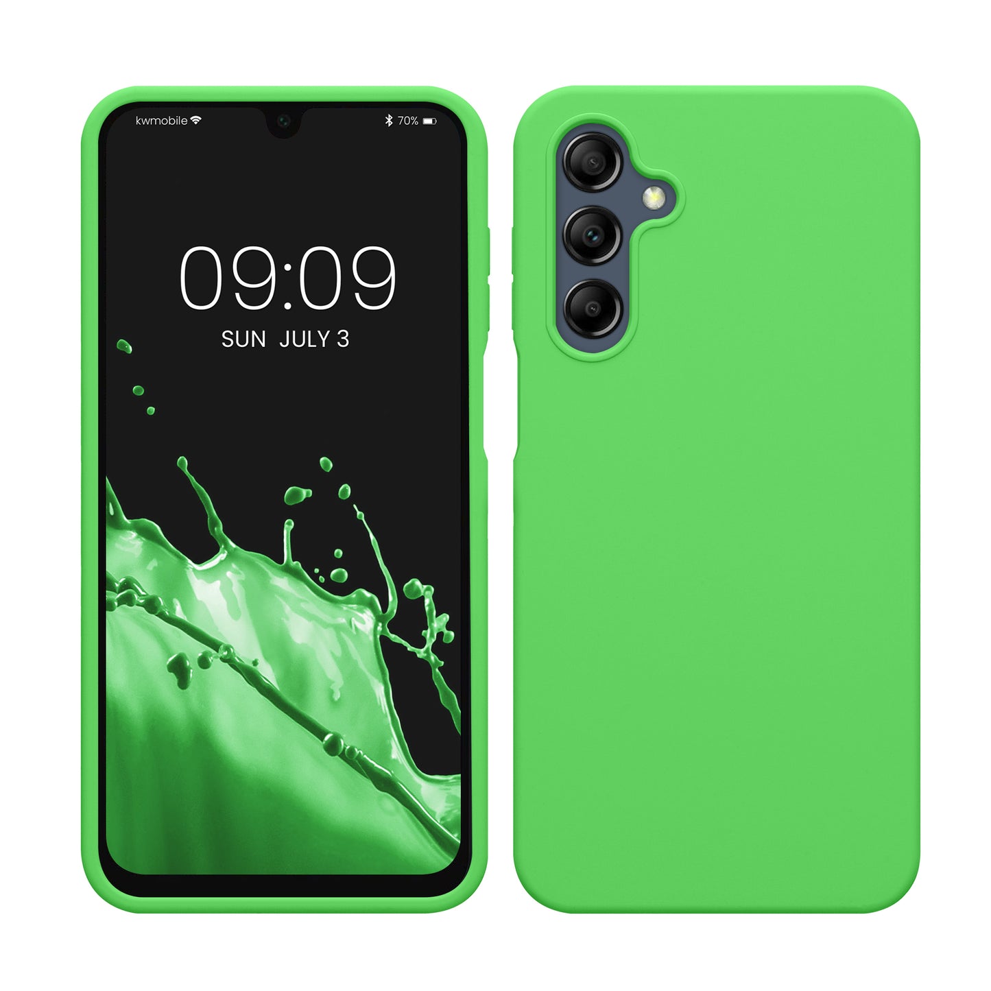 kwmobile Hülle kompatibel mit Samsung Galaxy A16 5G Hülle - Silikon Handy Case - Handyhülle weiche Oberfläche - kabelloses Laden - Limettengrün Limettengrün  