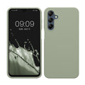 kwmobile Hülle kompatibel mit Samsung Galaxy A16 5G Hülle - Silikon Handy Case - Handyhülle weiche Oberfläche - kabelloses Laden - Graugrün Graugrün  