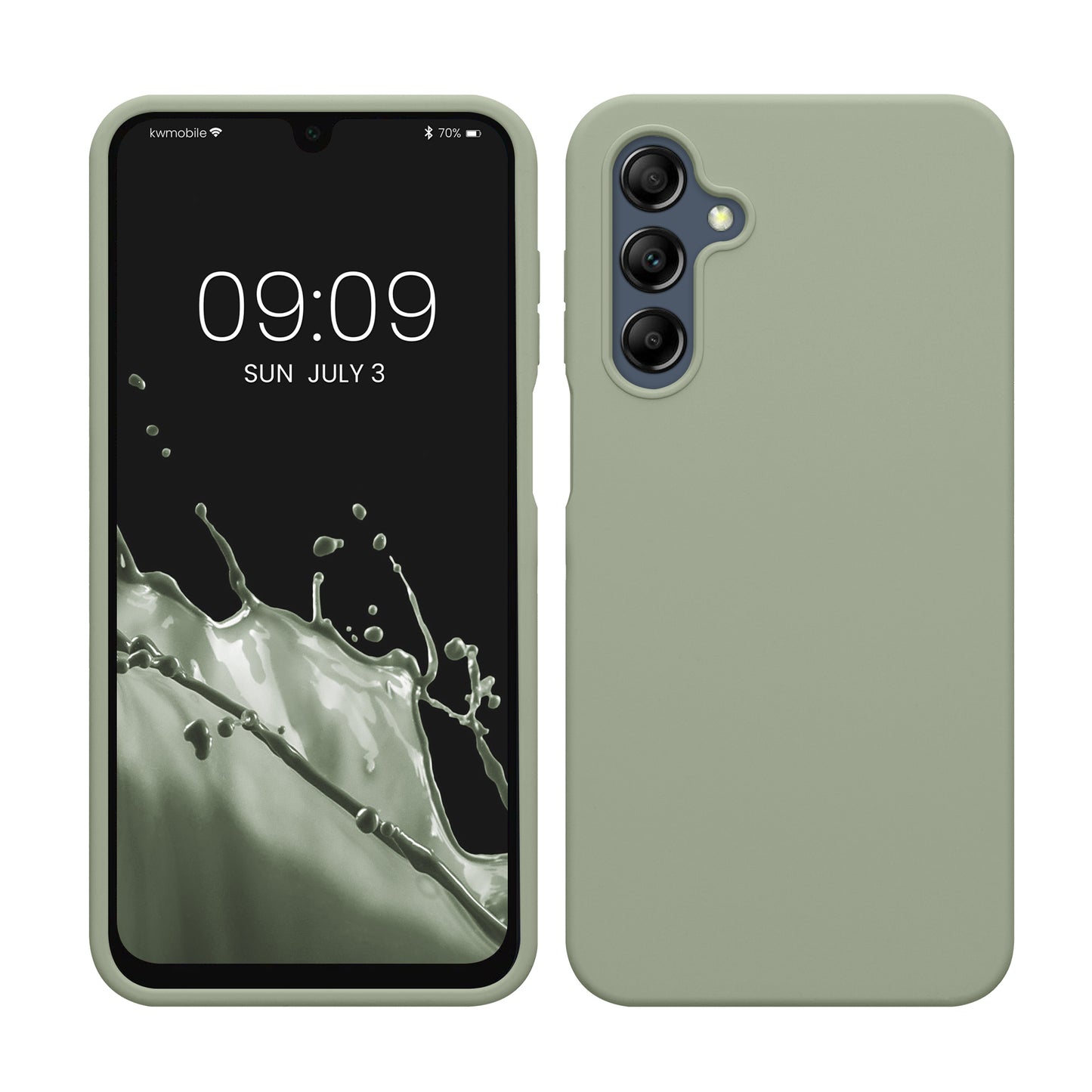 kwmobile Hülle kompatibel mit Samsung Galaxy A16 5G Hülle - Silikon Handy Case - Handyhülle weiche Oberfläche - kabelloses Laden - Graugrün Graugrün  