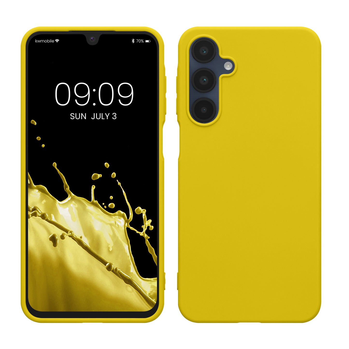 kwmobile Hülle kompatibel mit Samsung Galaxy A16 5G Hülle - weiches TPU Silikon Case - Cover geeignet für kabelloses Laden - Strahlend Gelb Strahlend Gelb  