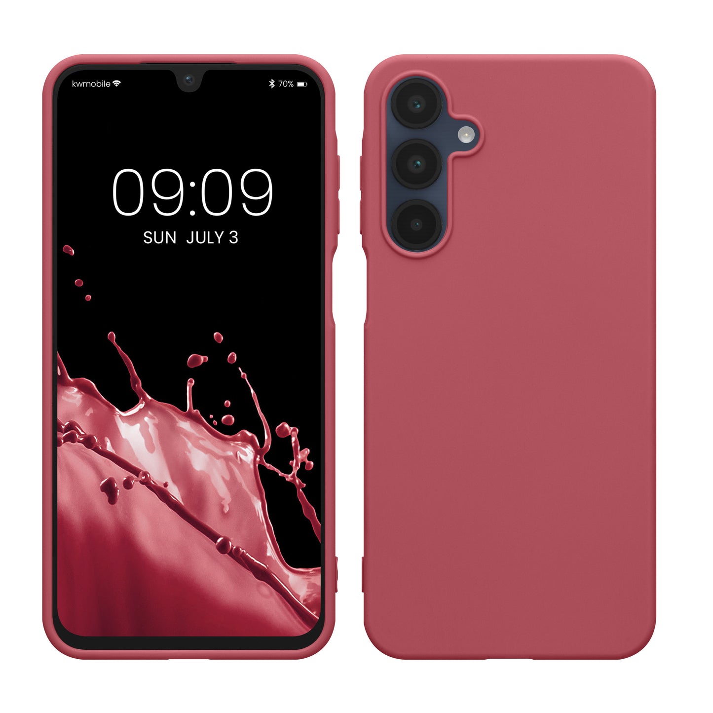 kwmobile Hülle kompatibel mit Samsung Galaxy A16 5G Hülle - weiches TPU Silikon Case - Cover geeignet für kabelloses Laden - Dark Rose Dark Rose  