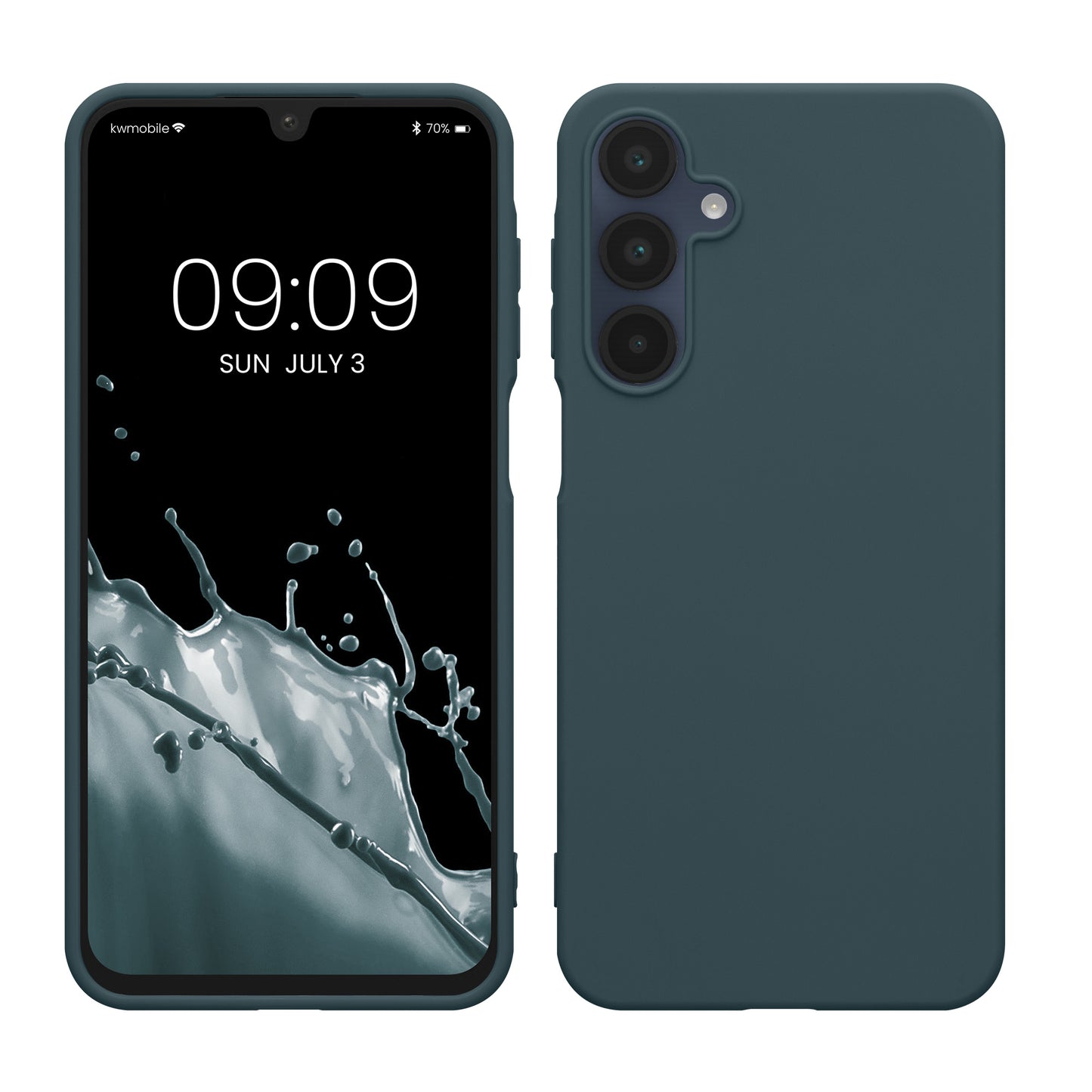 kwmobile Hülle kompatibel mit Samsung Galaxy A16 5G Hülle - weiches TPU Silikon Case - Cover geeignet für kabelloses Laden - Dunkler Schiefer Dunkler Schiefer  