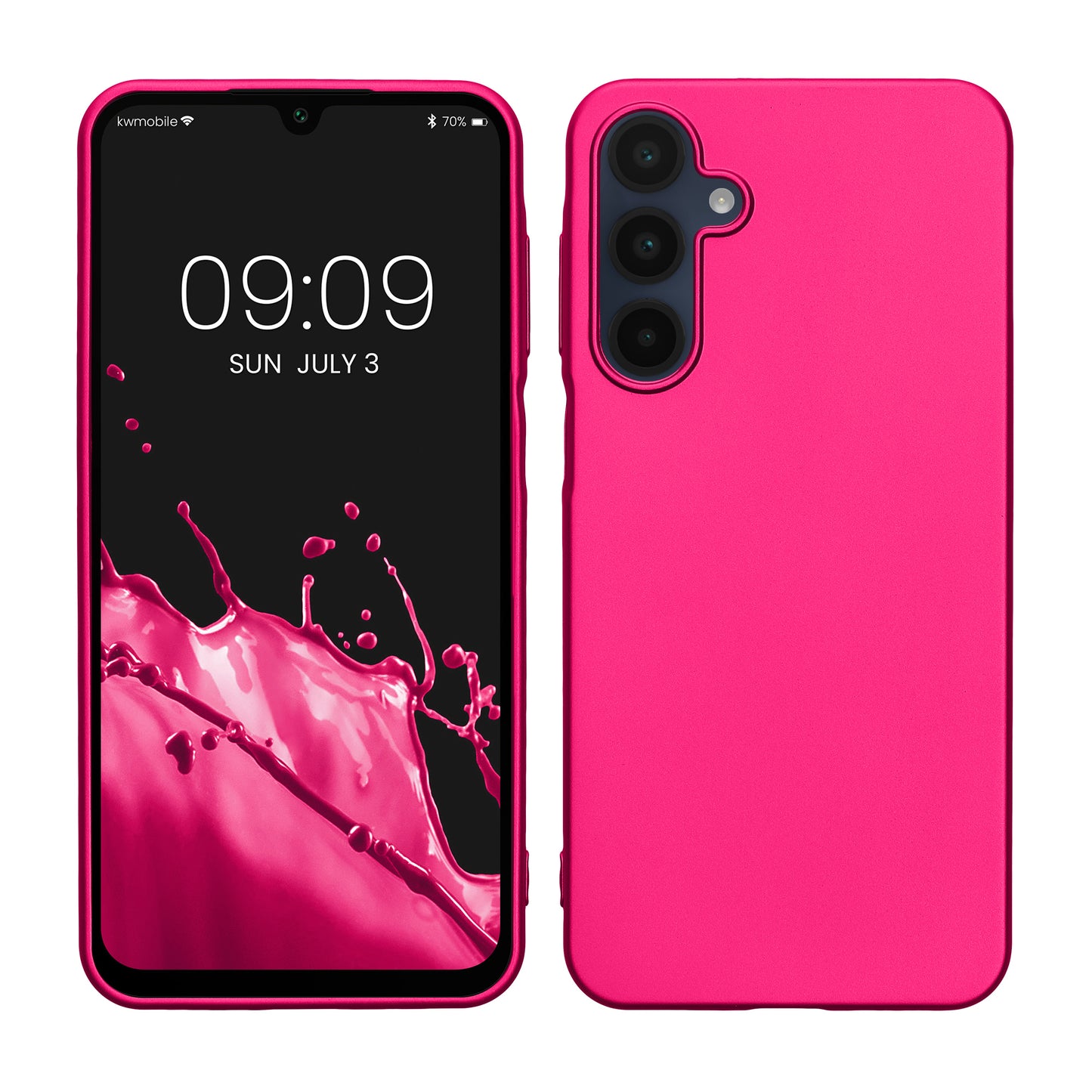 kwmobile Case kompatibel mit Samsung Galaxy A16 5G Hülle - Schutzhülle aus Silikon metallisch schimmernd - Handyhülle Metallic Pink Metallic Pink  