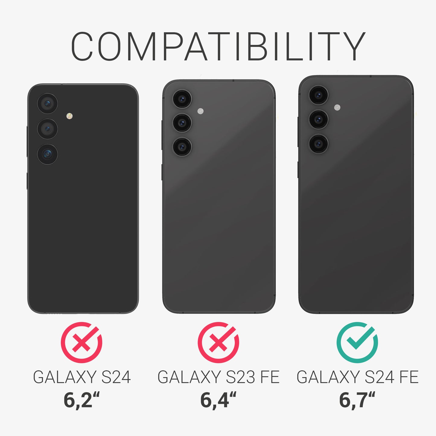 3x Matte Screen Protector compatible with Samsung Galaxy S24 FE