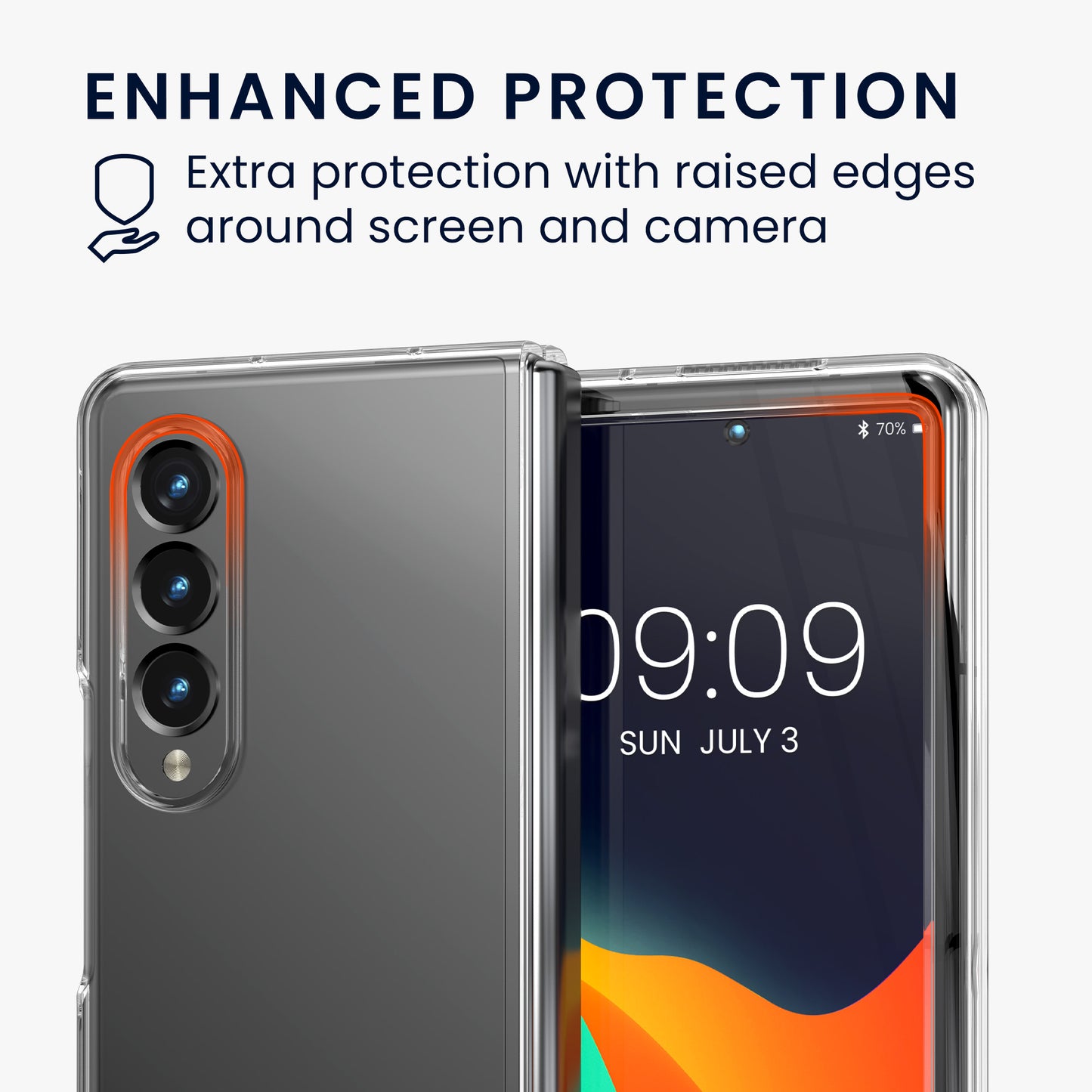 kwmobile Case Compatible with Samsung Galaxy Z Fold 3 5G - Foldable Phone Cover with Frame - Robust Cover