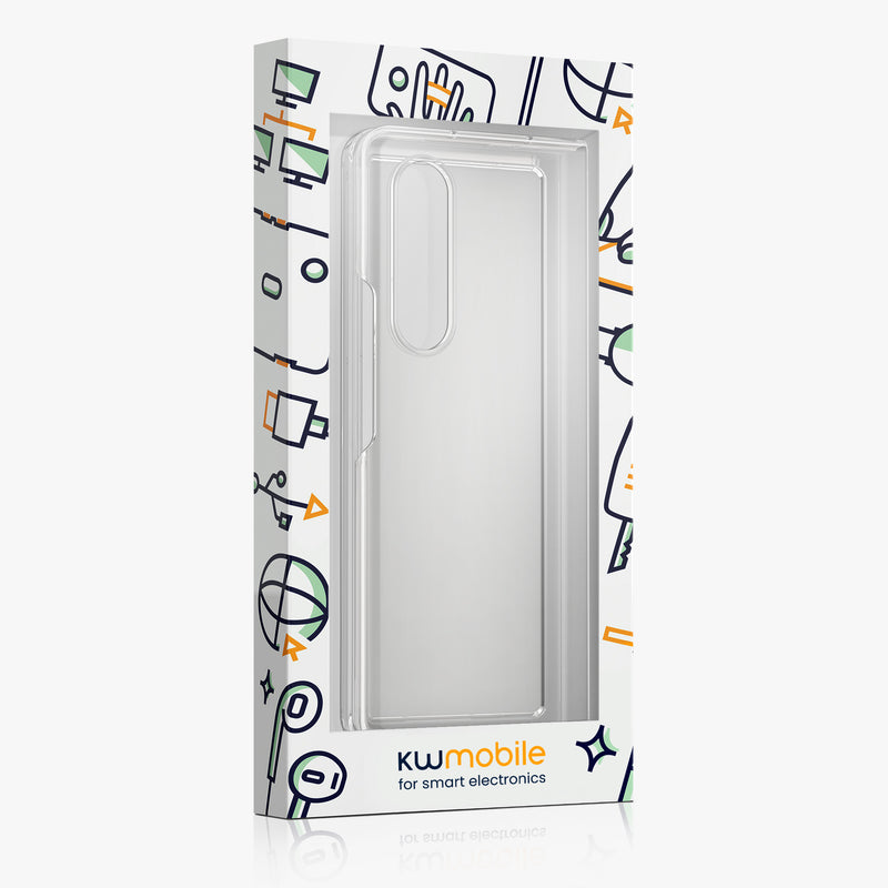 kwmobile Case Compatible with Samsung Galaxy Z Fold4 - Foldable Phone Case with Frame - Robust Cover