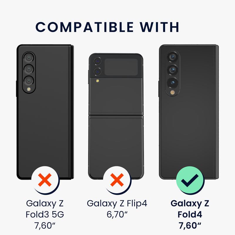 kwmobile Case Compatible with Samsung Galaxy Z Fold4 - Foldable Phone Case with Frame - Robust Cover