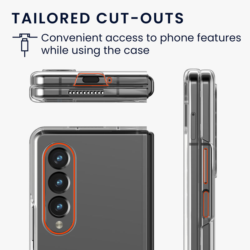 kwmobile Case Compatible with Samsung Galaxy Z Fold4 - Foldable Phone Case with Frame - Robust Cover