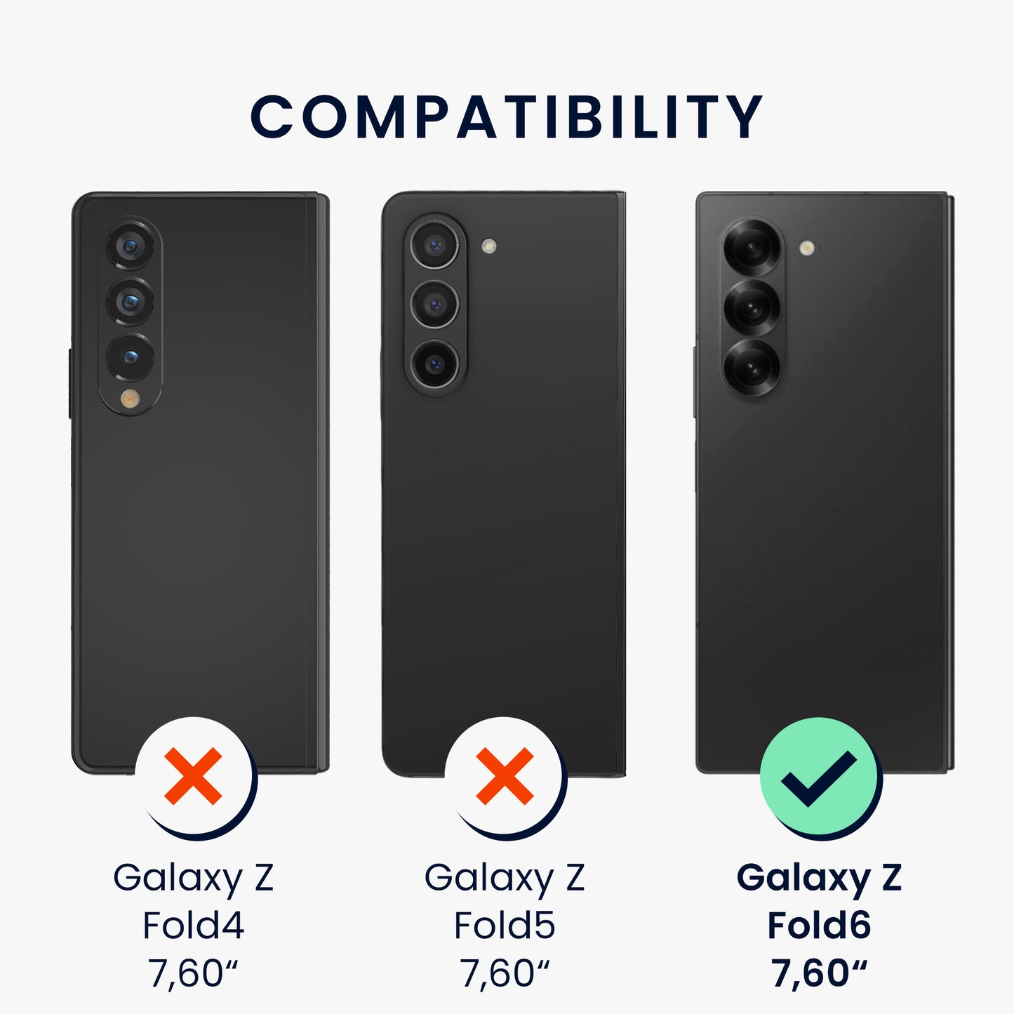 kwmobile Case compatible with Samsung Galaxy Z Fold6 - Foldable Phone Case with Frame - Robust Cover