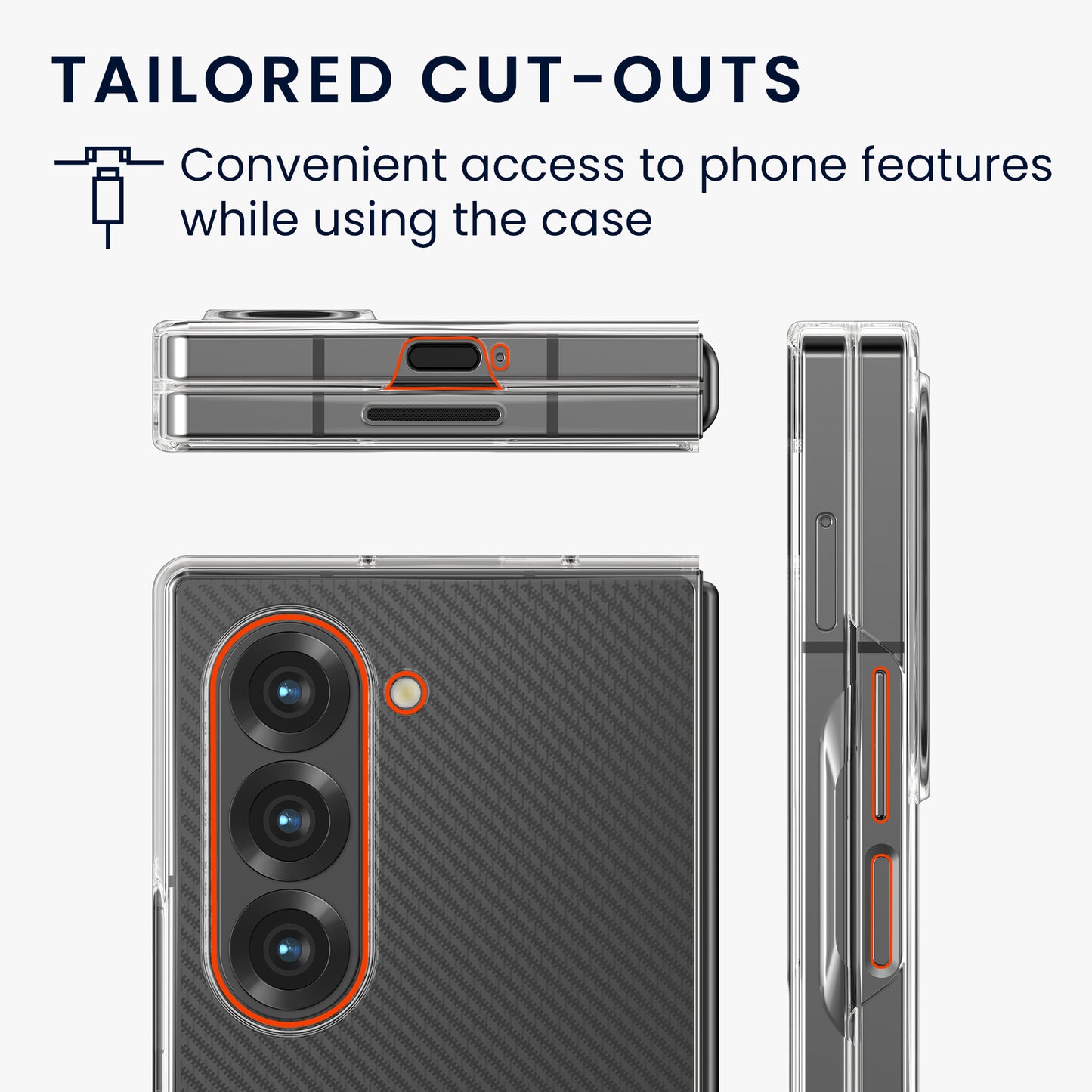 kwmobile Case compatible with Samsung Galaxy Z Fold6 - Foldable Phone Case with Frame - Robust Cover