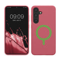 kwmobile Hülle kompatibel mit Samsung Galaxy S25 Hülle - magnetisches Silikon Case kompatibel mit MagSafe - Cover gummiert Dark Rose Dark Rose  
