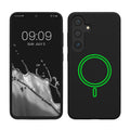 kwmobile Hülle kompatibel mit Samsung Galaxy S25 Plus Hülle - magnetisches Silikon Case kompatibel mit MagSafe - Cover gummiert Schwarz Schwarz  