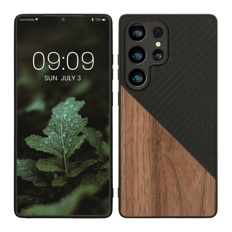 kwmobile Hülle kompatibel mit Samsung Galaxy S25 Ultra - Handyhülle - Handy Schutzhülle - Smartphone Cover - Dunkelbraun Schwarz Dunkelbraun  [dsg01]