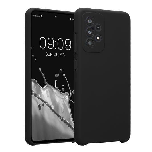 kwmobile Handyhülle kompatibel mit Samsung Galaxy A52 / A52 5G / A52s 5G Hülle - gummierte Handy Case aus Silikon in Schwarz Schwarz  