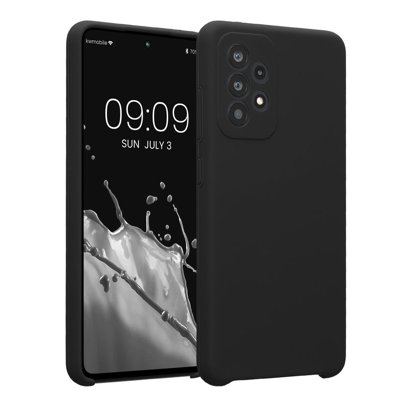 kwmobile Handyhülle kompatibel mit Samsung Galaxy A52 / A52 5G / A52s 5G Hülle - gummierte Handy Case aus Silikon in Dunkelgrau Dunkelgrau  