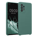 kwmobile Handyhülle kompatibel mit Samsung Galaxy A52 / A52 5G / A52s 5G Hülle - gummierte Handy Case aus Silikon in Tannengrün Tannengrün  