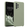 kwmobile Handyhülle kompatibel mit Samsung Galaxy A52 / A52 5G / A52s 5G Hülle - gummierte Handy Case aus Silikon in Graugrün Graugrün  