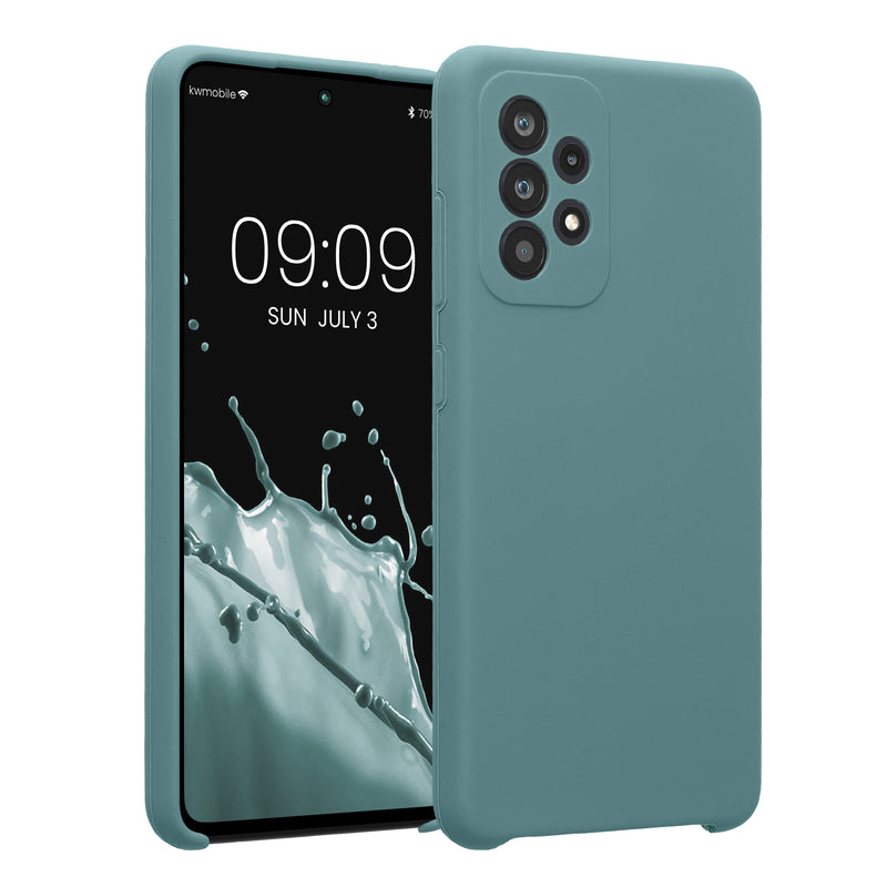 kwmobile Handyhülle kompatibel mit Samsung Galaxy A52 / A52 5G / A52s 5G Hülle - gummierte Handy Case aus Silikon in Arctic Night Arctic Night  