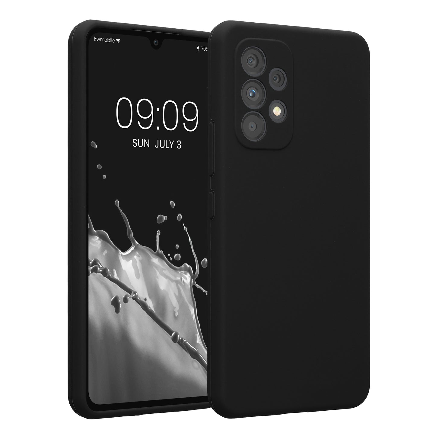 kwmobile Handyhülle kompatibel mit Samsung Galaxy A53 5G Hülle - gummierte Handy Case aus Silikon in Schwarz Schwarz  