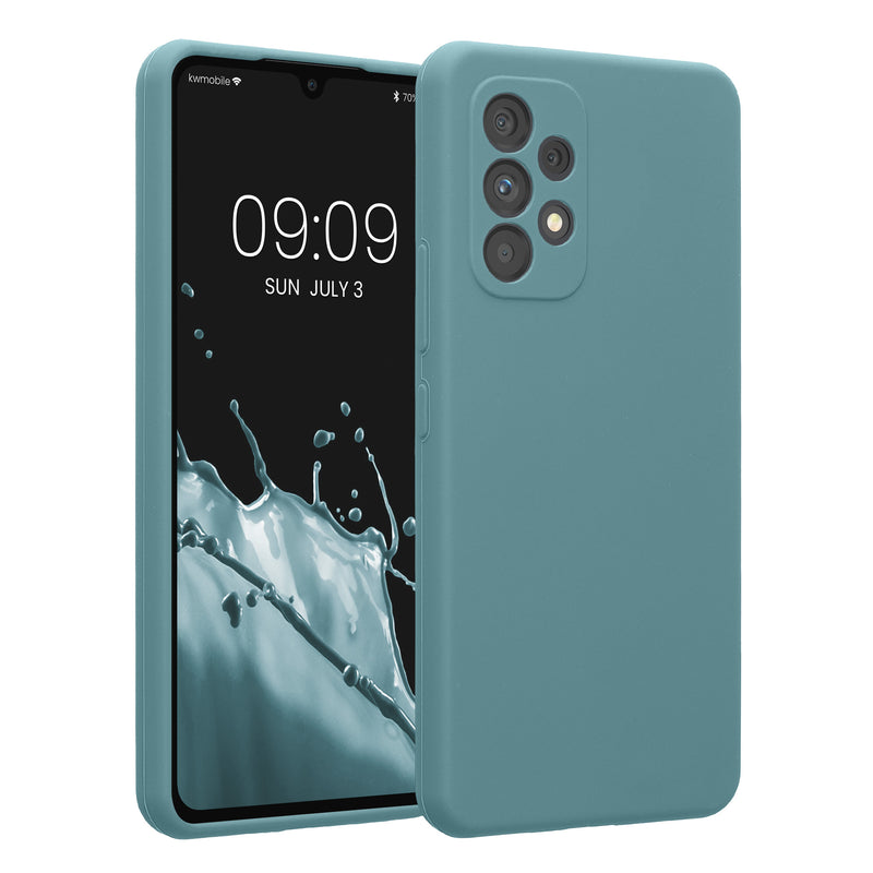 kwmobile Handyhülle kompatibel mit Samsung Galaxy A53 5G Hülle - gummierte Handy Case aus Silikon in Arctic Night Arctic Night  