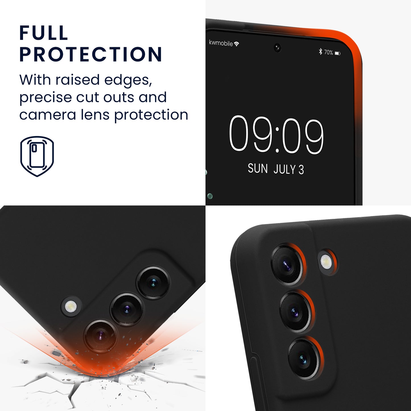 kwmobile Case Compatible with Samsung Galaxy S22 - Silicone Rubberized Case - Phone Cover - Phone Case