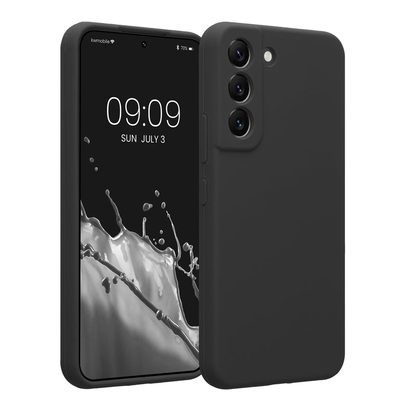 kwmobile Handyhülle kompatibel mit Samsung Galaxy S22 Hülle - gummierte Handy Case aus Silikon in Dunkelgrau Dunkelgrau  