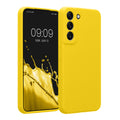 kwmobile Handyhülle kompatibel mit Samsung Galaxy S22 Hülle - gummierte Handy Case aus Silikon in Strahlend Gelb Strahlend Gelb  