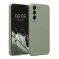 kwmobile Handyhülle kompatibel mit Samsung Galaxy S22 Hülle - gummierte Handy Case aus Silikon in Graugrün Graugrün  