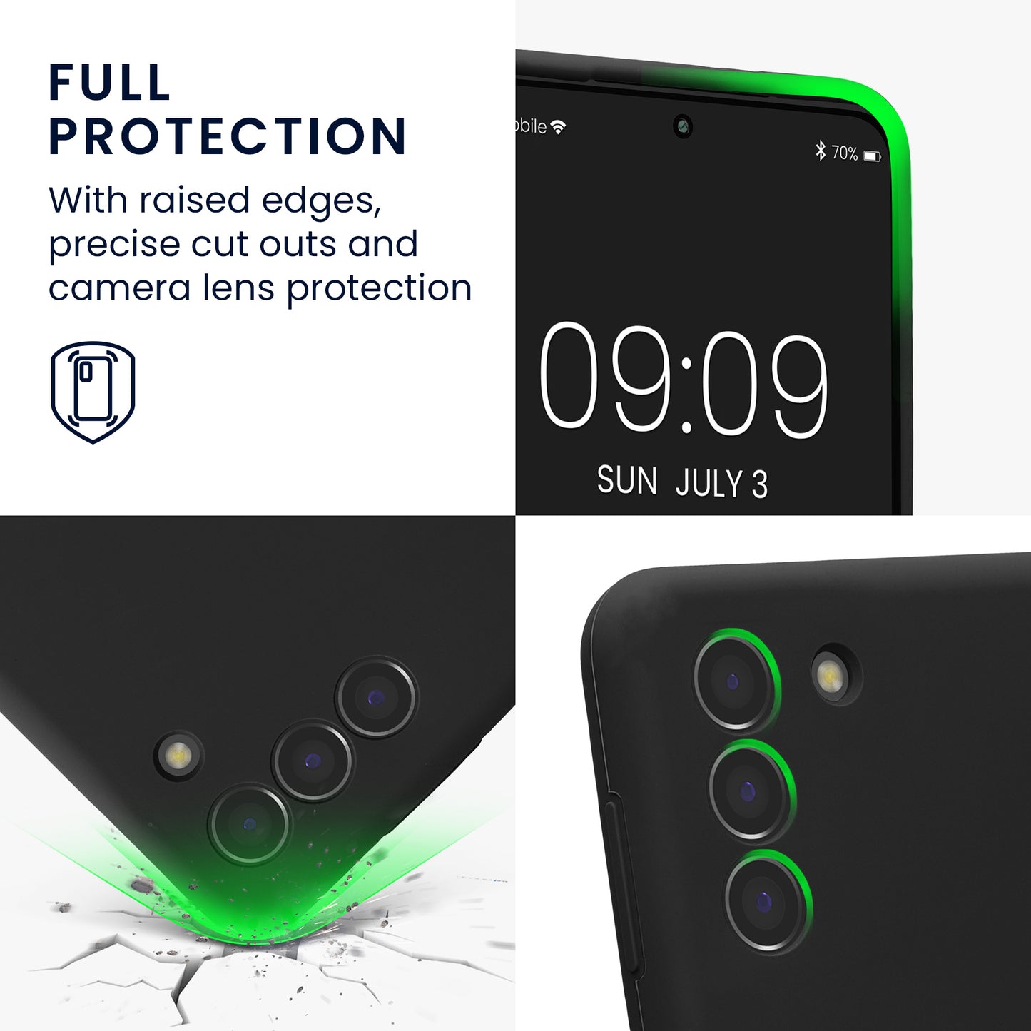 kwmobile Case Compatible with Samsung Galaxy S21 - Phone Cover - Cell Phone Case