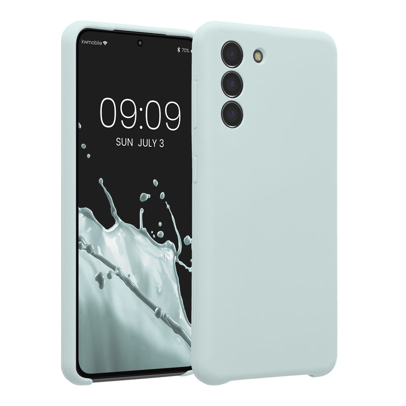 kwmobile Handyhülle kompatibel mit Samsung Galaxy S21 Hülle - gummierte Handy Case aus Silikon in Cool Mint Cool Mint  