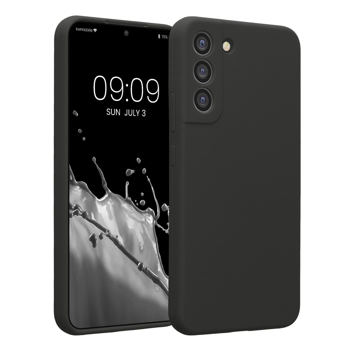 kwmobile Handyhülle kompatibel mit Samsung Galaxy S22 Plus Hülle - gummierte Handy Case aus Silikon in Dunkelgrau Dunkelgrau  