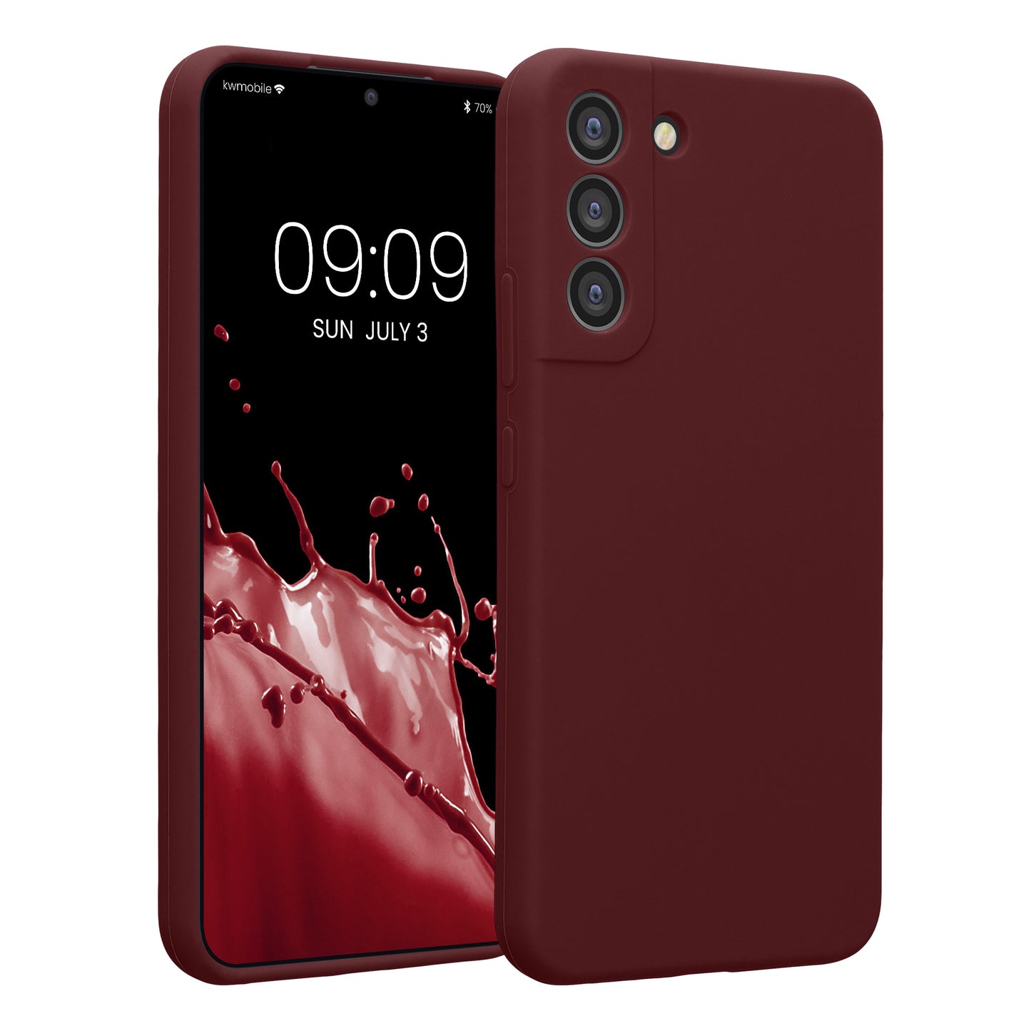 kwmobile Handyhülle kompatibel mit Samsung Galaxy S22 Plus Hülle - gummierte Handy Case aus Silikon in Bordeaux Violett Bordeaux Violett  