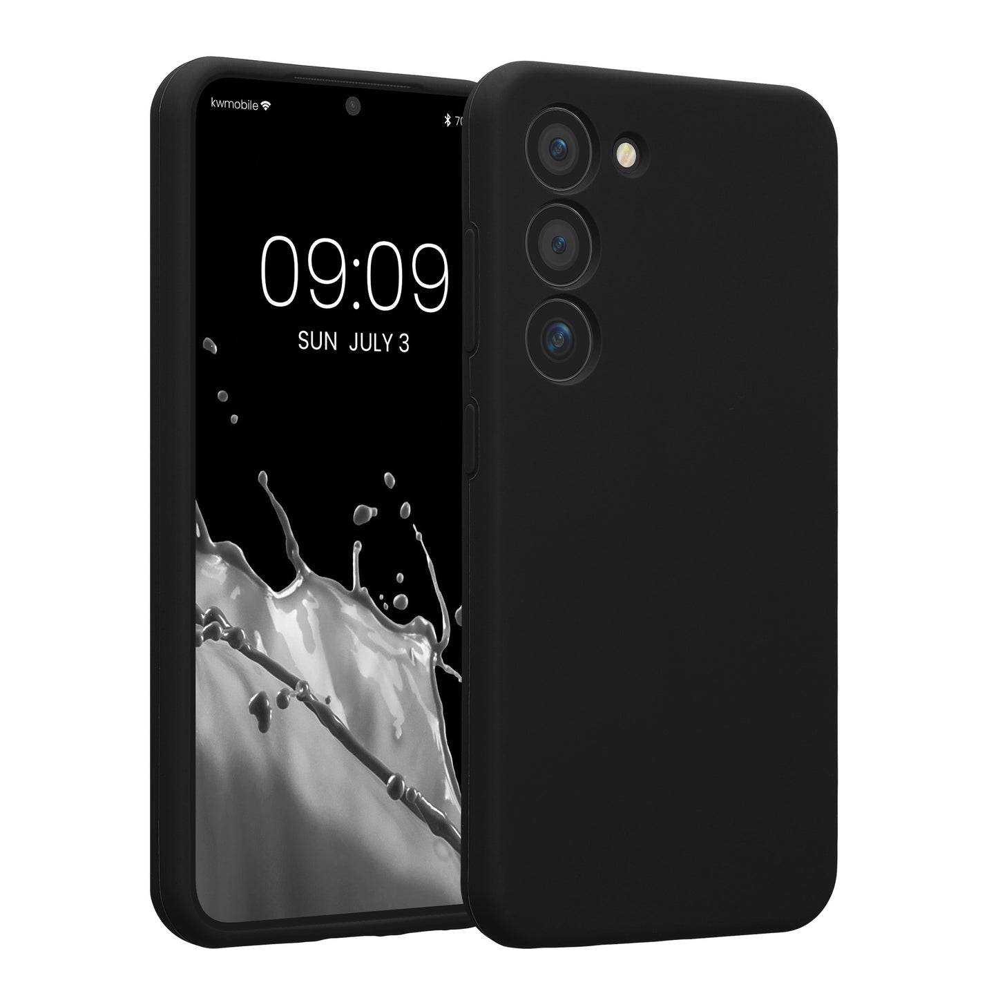 kwmobile Handyhülle kompatibel mit Samsung Galaxy S23 Hülle - gummierte Handy Case aus Silikon in Schwarz Schwarz  