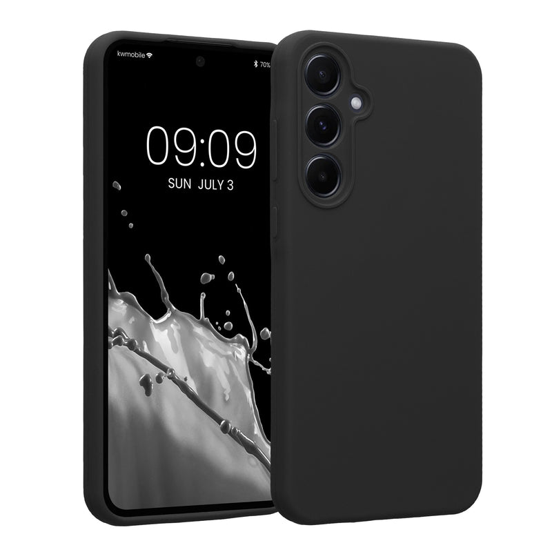 kwmobile Handyhülle kompatibel mit Samsung Galaxy A55 5G Hülle - gummierte Handy Case aus Silikon in Dunkelgrau Dunkelgrau  